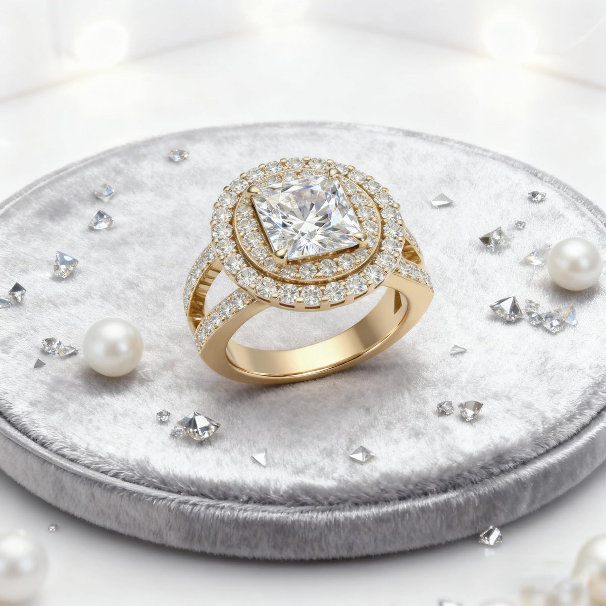 Personalized Princess Cut Moissanite Engagement Ring for Women – 10K/14K/18K Gold Custom Promise, Wedding &amp; Anniversary Ring with Luxury Gift Box