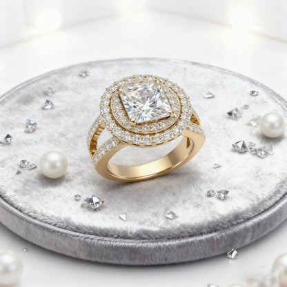 Personalized Princess Cut Moissanite Engagement Ring for Women – 10K/14K/18K Gold Custom Promise, Wedding &amp; Anniversary Ring with Luxury Gift Box