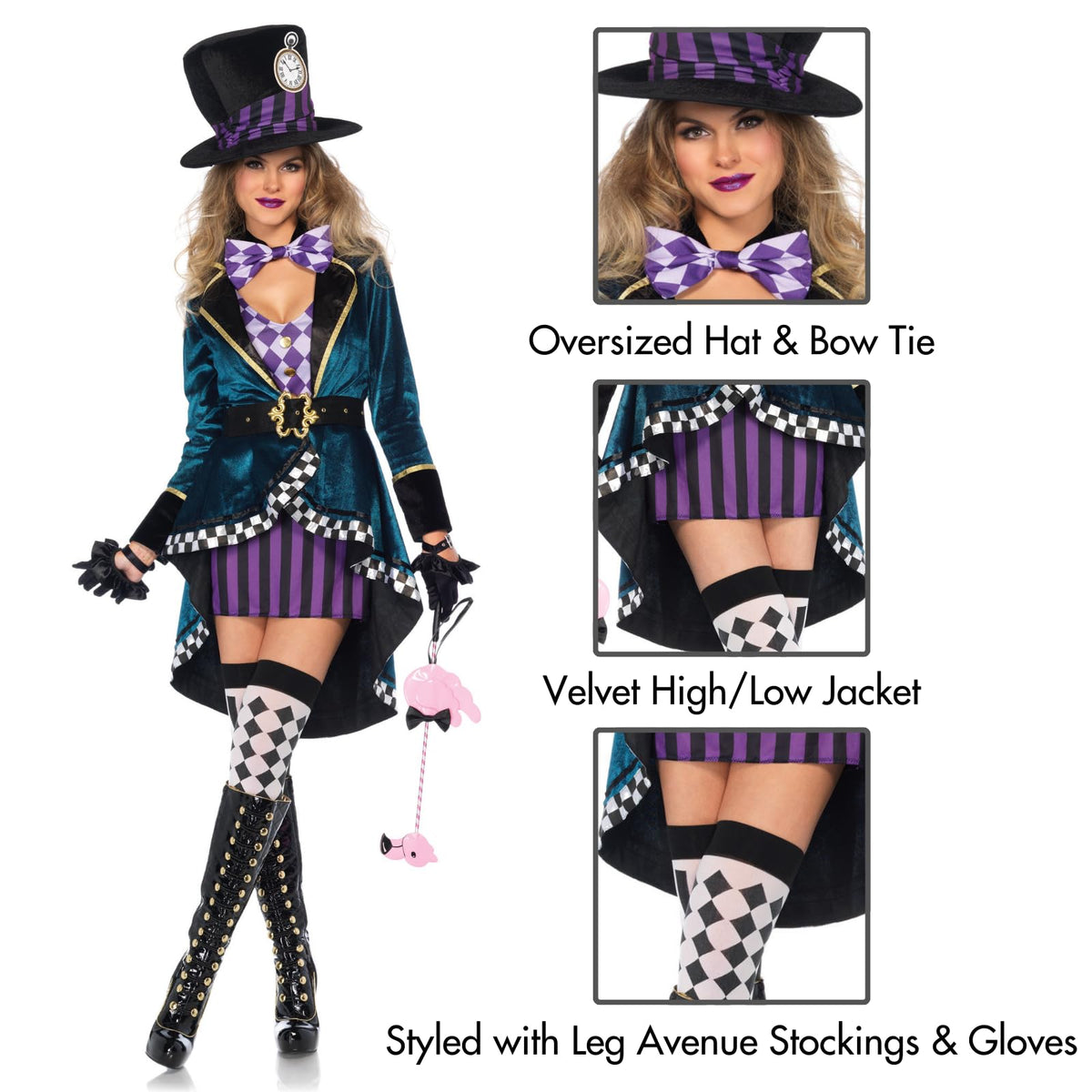 Mad Hatter Costume - 5 Piece Delightful Women&