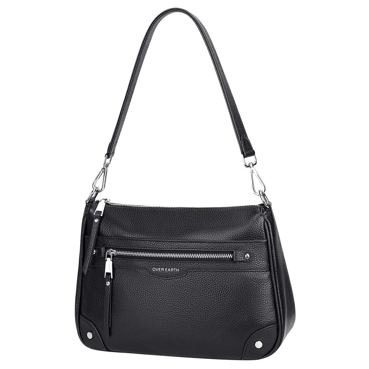 Over Earth Soft Genuine Leather Crossbody Bags for Women Medium Shoulder Purses Hobo Handbags with Multi Pockets