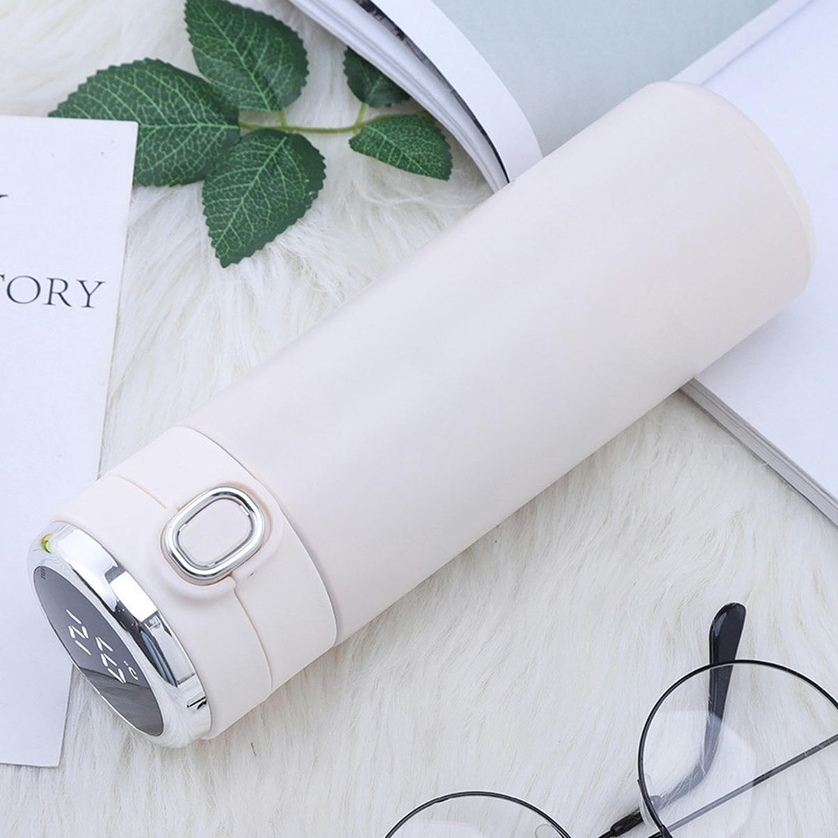 Intelligent Temperature Measurement And Bouncing Insulation Cup, Outdoor Leisure And Casual Business Gift Cup-Pink-300ml  (Clearance)