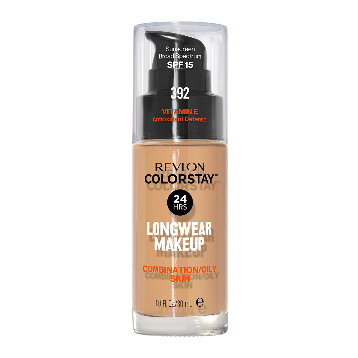 Revlon Liquid Foundation, ColorStay Face Makeup for Combination &amp; Oily Skin, SPF 15, Medium-Full Coverage with Matte Finish, 180 Sand Beige, 1 Fl Oz