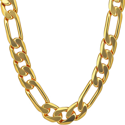 Premium 18K Gold-Plated Figaro Chain Necklace – Stainless Steel | Waterproof &amp; Tarnish Resistant