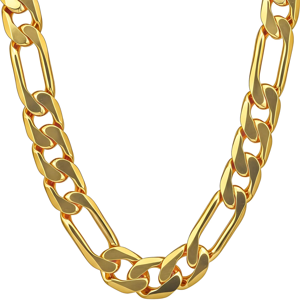 Premium 18K Gold-Plated Figaro Chain Necklace – Stainless Steel | Waterproof &amp; Tarnish Resistant