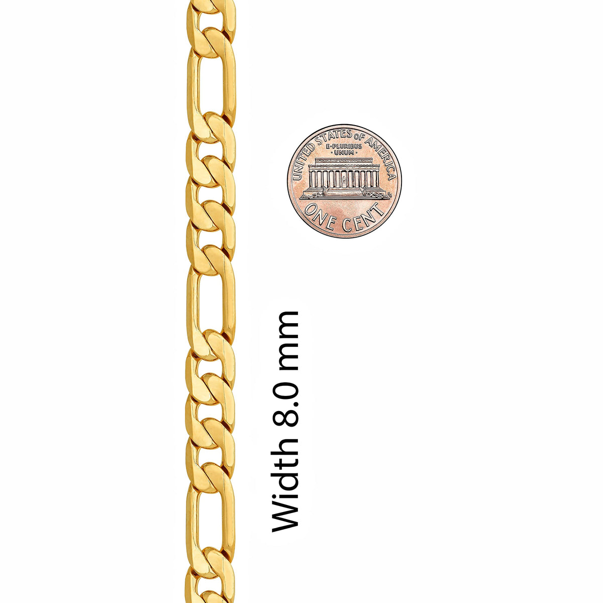 Premium 18K Gold-Plated Figaro Chain Necklace – Stainless Steel | Waterproof &amp; Tarnish Resistant