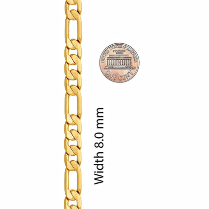 Premium 18K Gold-Plated Figaro Chain Necklace – Stainless Steel | Waterproof &amp; Tarnish Resistant