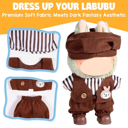 3 Piece Doll Clothes Set for 17cm Dolls - Handmade Crochet Outfit with Hat