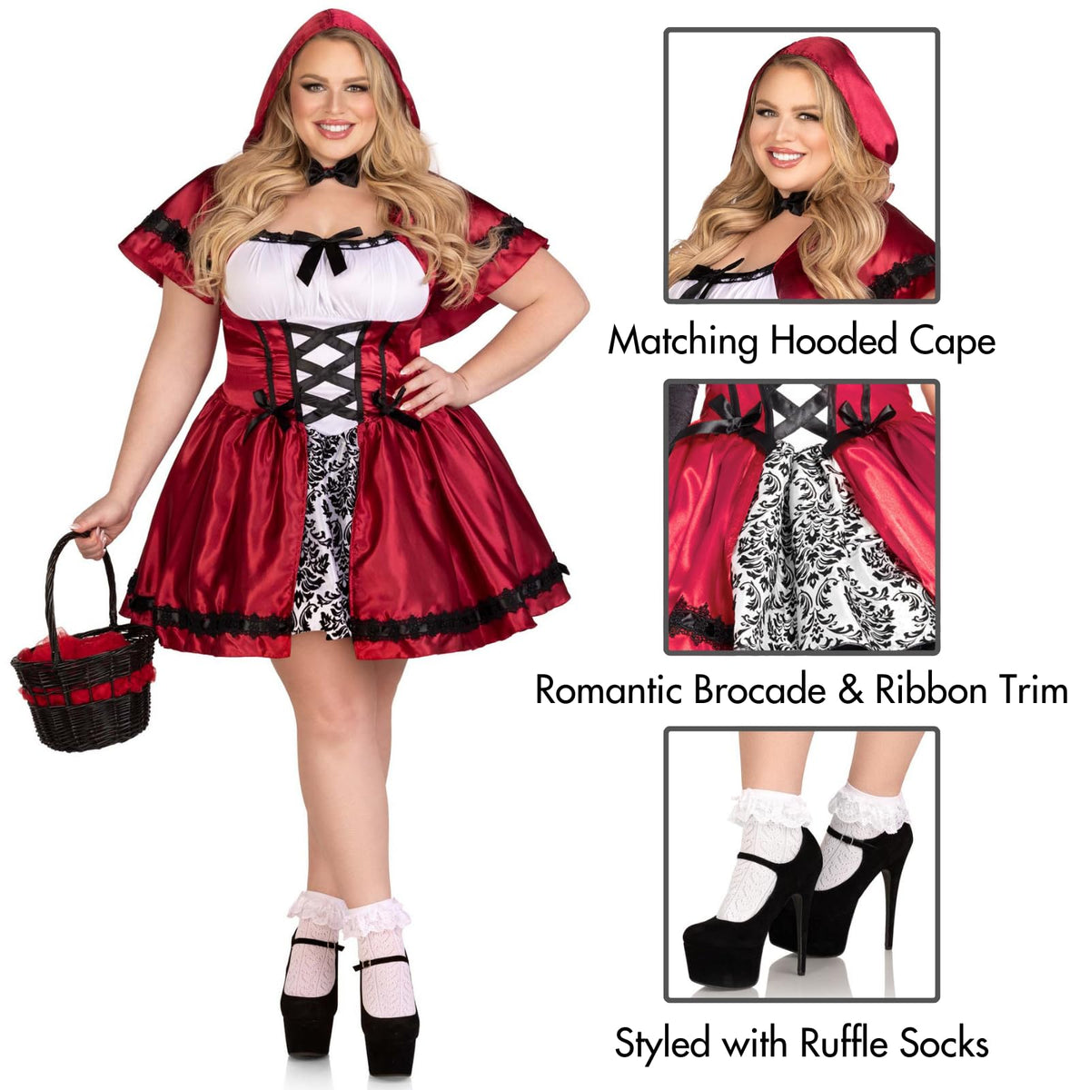 Gothic Red Riding Hood Costume - Women&