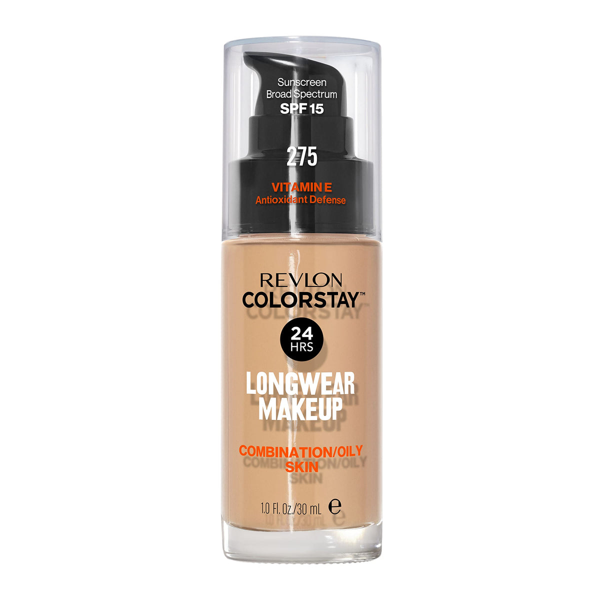 Revlon Liquid Foundation, ColorStay Face Makeup for Combination &amp; Oily Skin, SPF 15, Medium-Full Coverage with Matte Finish, 180 Sand Beige, 1 Fl Oz
