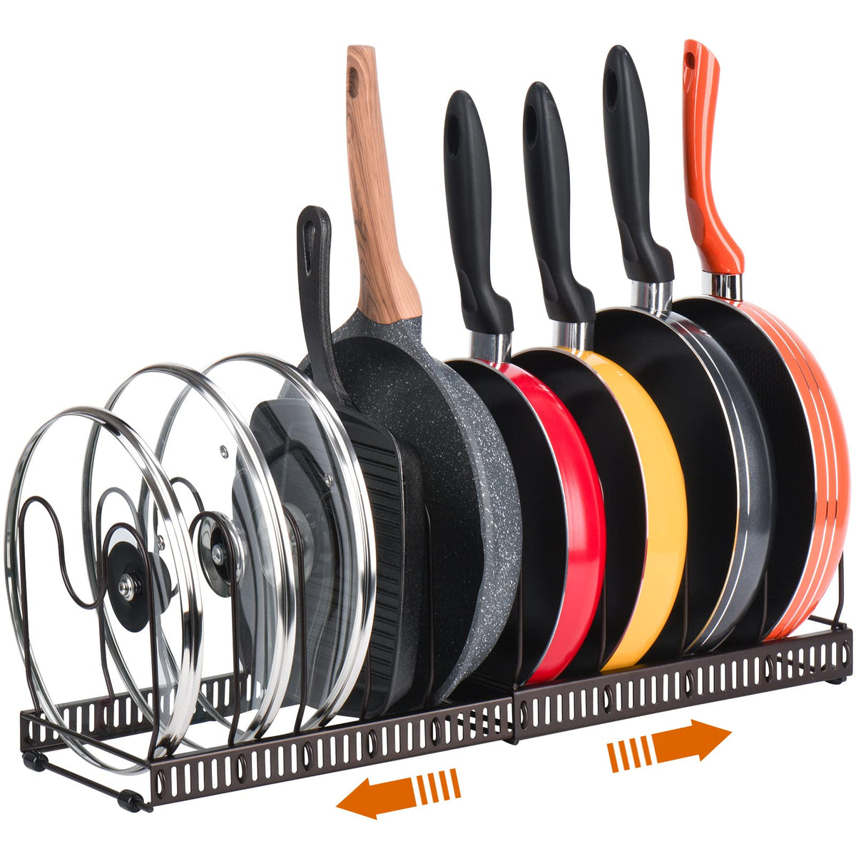 Adjustable Cookware Organizer Rack for Pots, Pans &amp; Lids