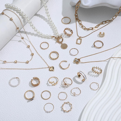 69-Piece Gold Jewelry Set for Women | Necklaces, Bracelets &amp; Earrings