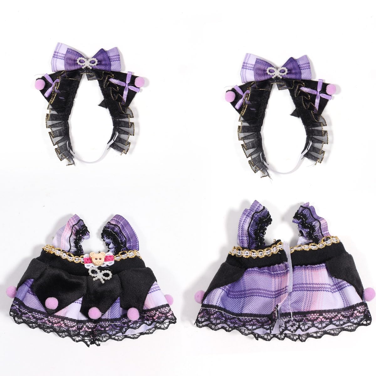 3 Piece Doll Clothes Set for 17cm Dolls - Handmade Crochet Outfit with Hat