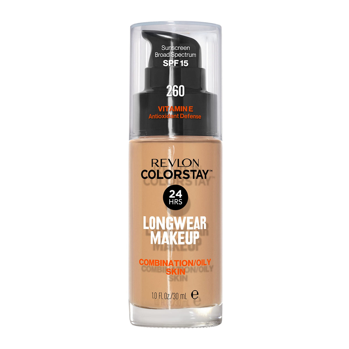 Revlon Liquid Foundation, ColorStay Face Makeup for Combination &amp; Oily Skin, SPF 15, Medium-Full Coverage with Matte Finish, 180 Sand Beige, 1 Fl Oz