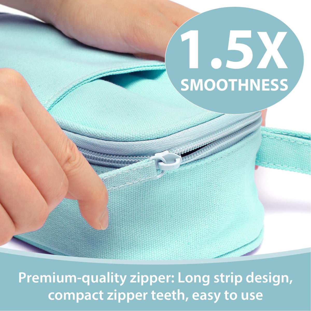 Large Pencil Case 1800ml - Heavy Duty Canvas School Supplies Organizer for Kids Students