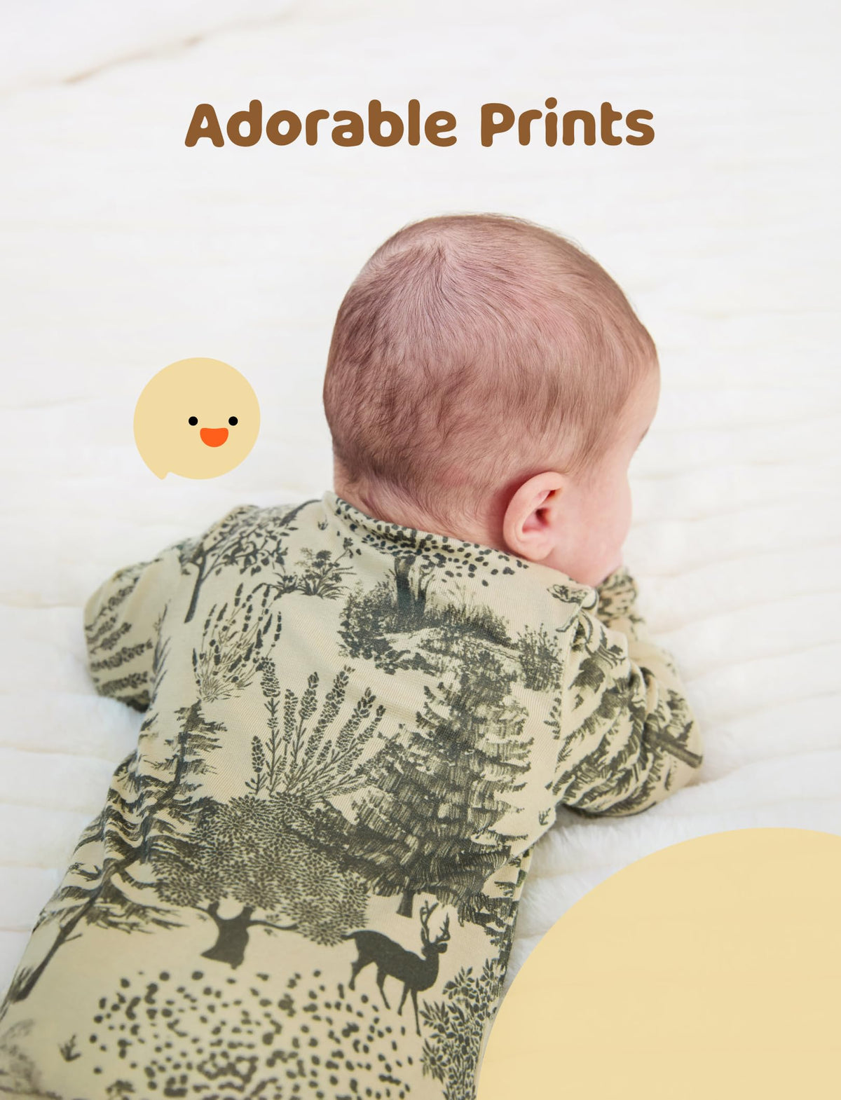 PATPAT Baby Footie Pajamas - Premium Tencel Lyocell &amp; Wool Romper with 2-Way Zipper