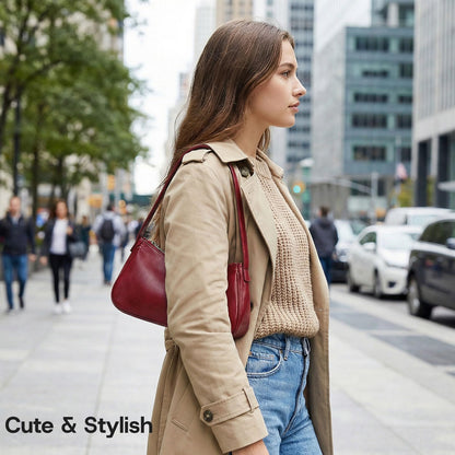 Small Shoulder Bag for Women Cute Mini Purse Trendy Vegan Leather Y2k Crescent Handbag