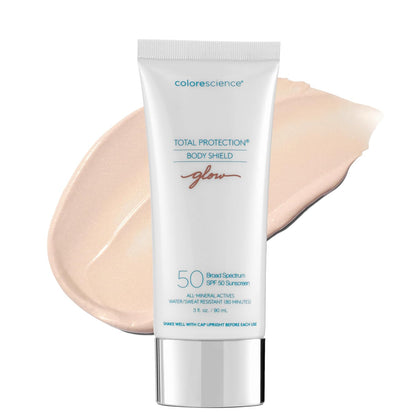Total Protection® Body Shield Glow SPF 50, Lightweight Pearlescent Zinc Oxide Formula, Environmental Defense Against Blue Light &amp; Pollution, For All Skin Types, 3 fl. oz