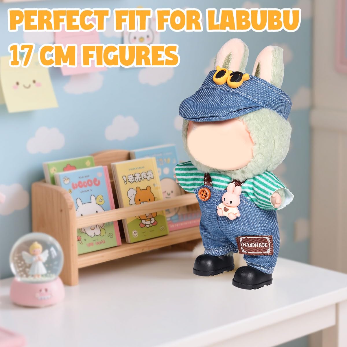 3 Piece Doll Clothes Set for 17cm Dolls - Handmade Crochet Outfit with Hat