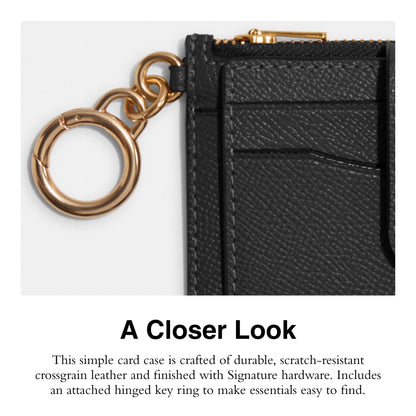 COACH Crossgrain Leather Attachment Card Case
