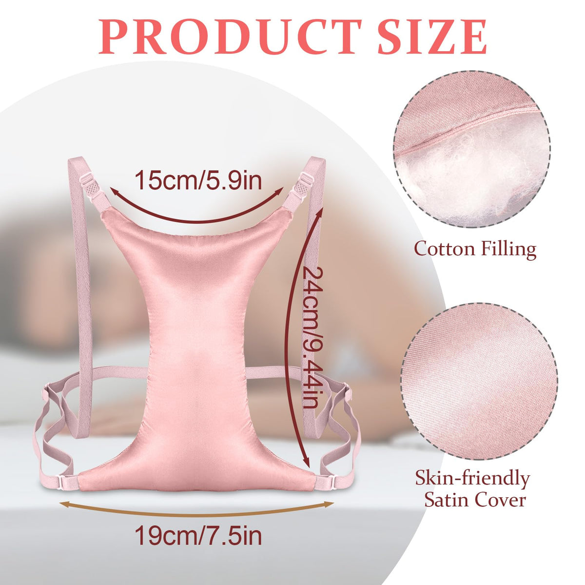 Premium Breast Support Pillow for Side Sleepers – Reduce Chest Wrinkles, Chest Compression &amp; Improve Sleep Comfort