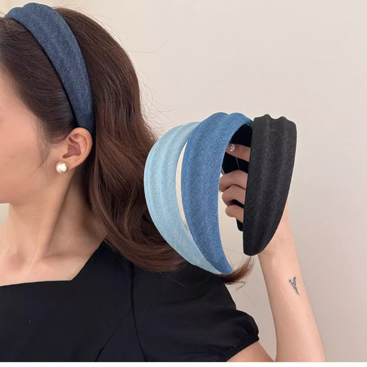 Denim Padded Wide Headband