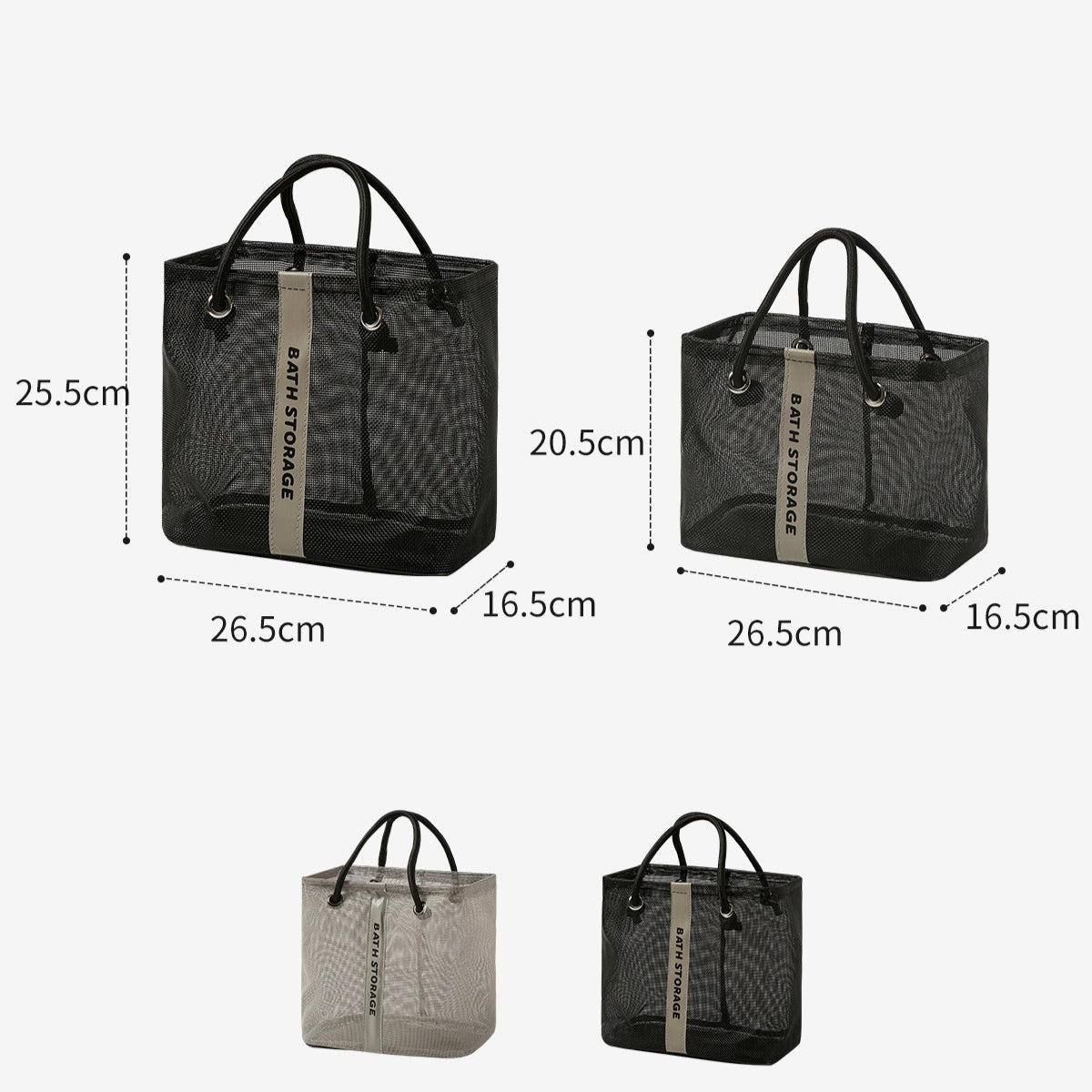 Mesh bath bag, mesh pocket tote swimming wash bag, men&