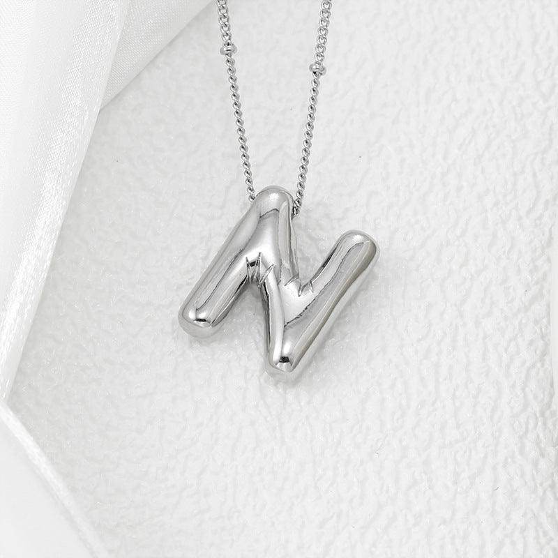 Copper Bubble Letter Pendant Necklace for Stylish Personalization