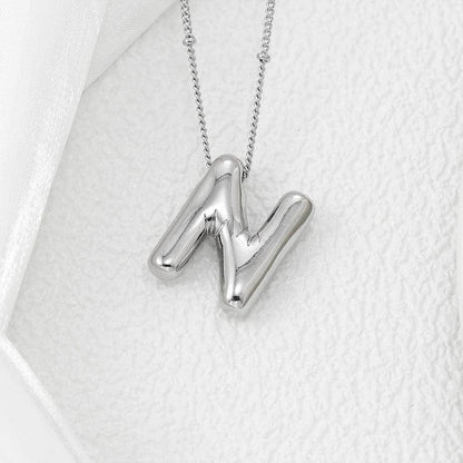Copper Bubble Letter Pendant Necklace for Stylish Personalization