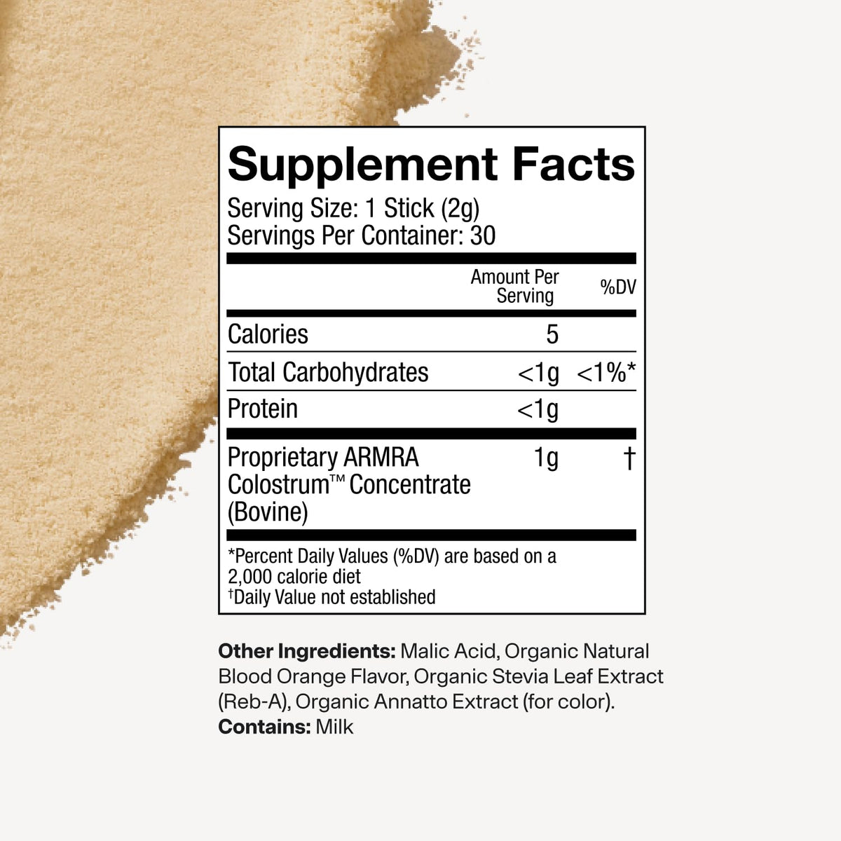 ARMRA Colostrum™ Powder | Blood Orange | Gut Health &amp; Bloating | Skin &amp; Hair | Immunity | Keto, Gluten &amp; Fat-Free | 30 Servings