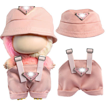 3 Piece Handmade Crochet Outfit for 17cm Dolls - Heart Sweater Hat &amp; Bag Set