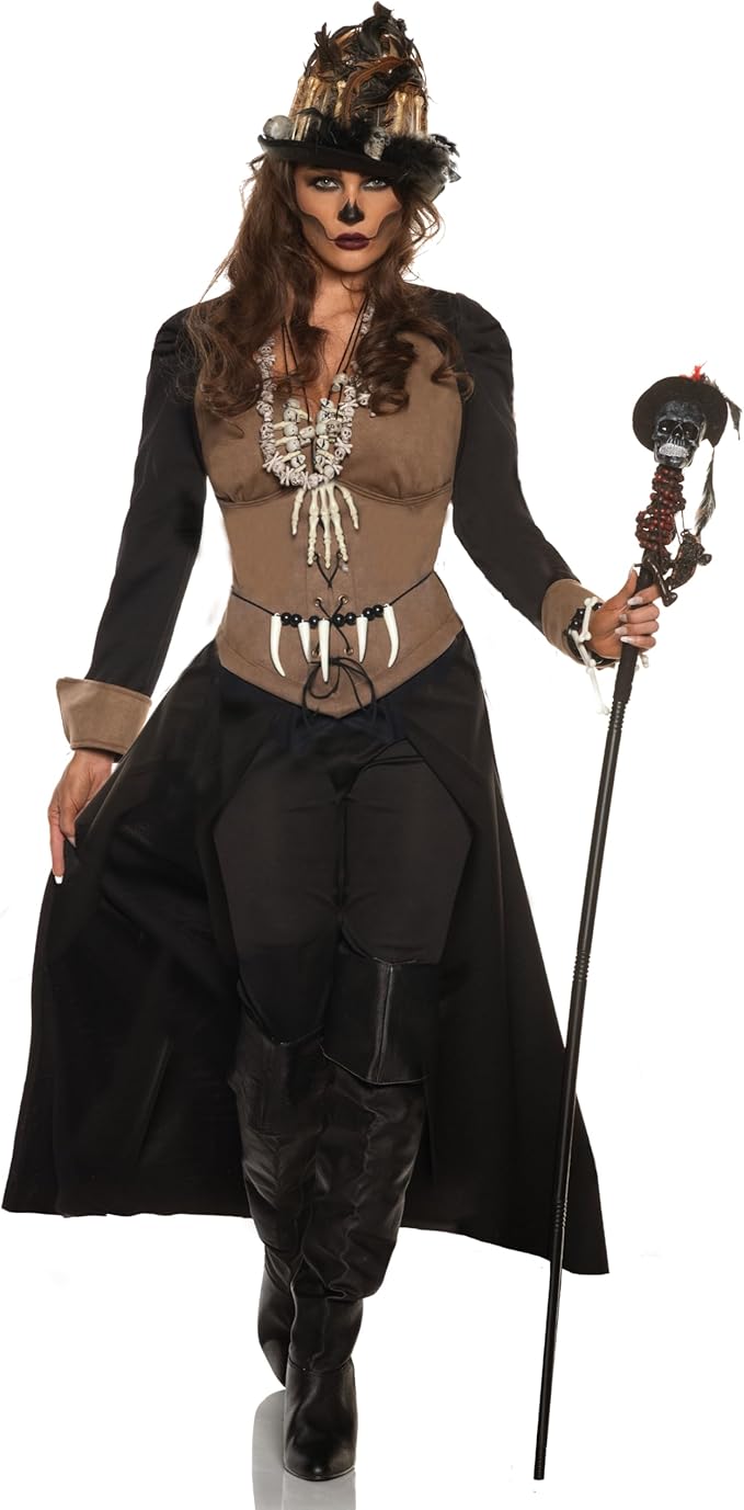 Voodoo Queen Priestess Witch Doctor Skull Priest Women&