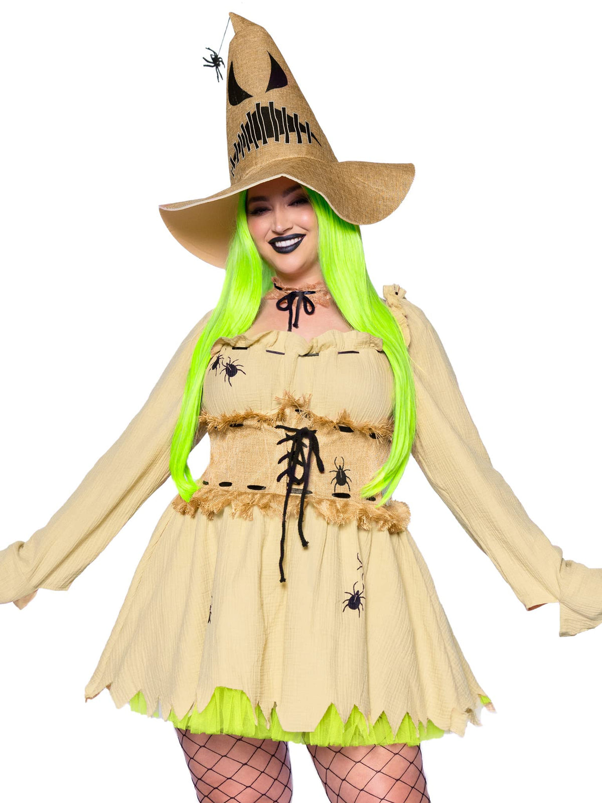 Bugged Out Baddie Costume - 3 Piece Halloween Outfit with Dress Choker Hat