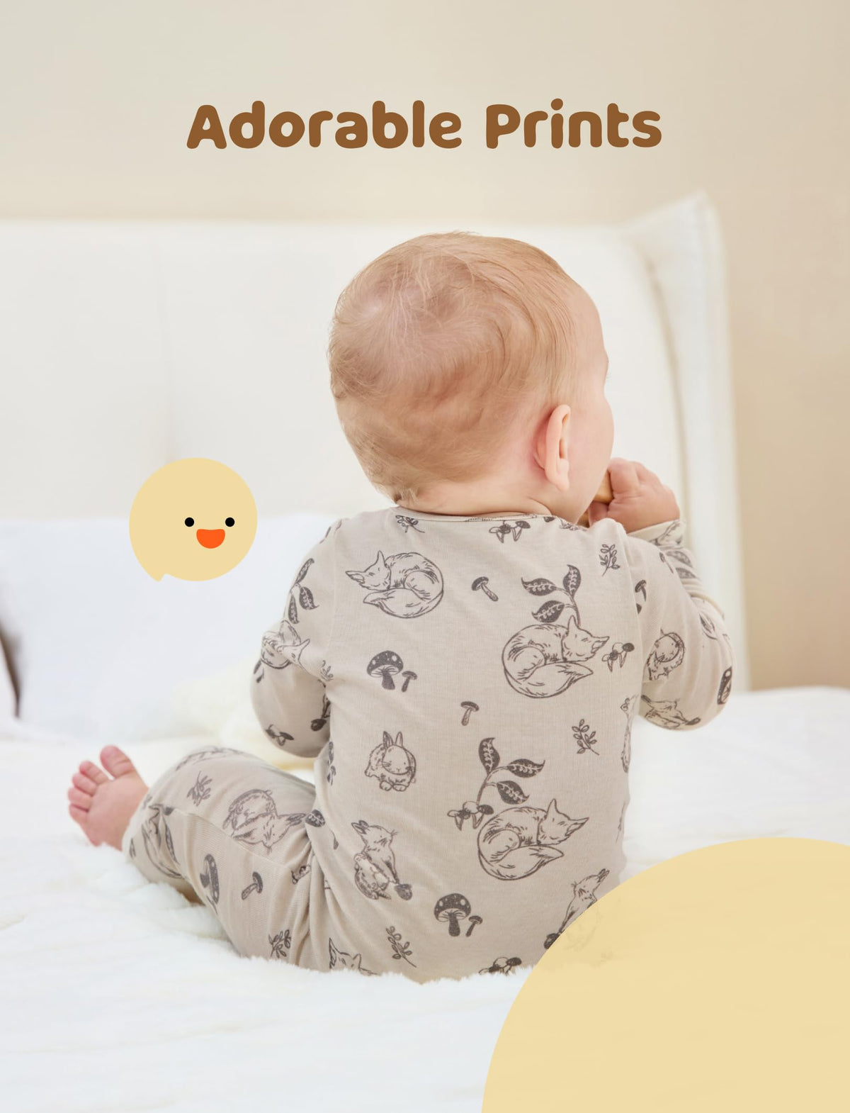 PATPAT Baby Footie Pajamas - Premium Tencel Lyocell &amp; Wool Romper with 2-Way Zipper