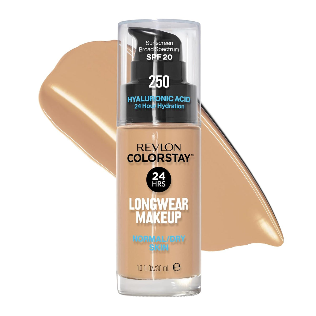 Revlon Liquid Foundation, ColorStay Face Makeup for Normal &amp; Dry Skin, SPF 20, Longwear Medium-Full Coverage with Natural Finish, 240 Medium Beige, 1 Fl Oz