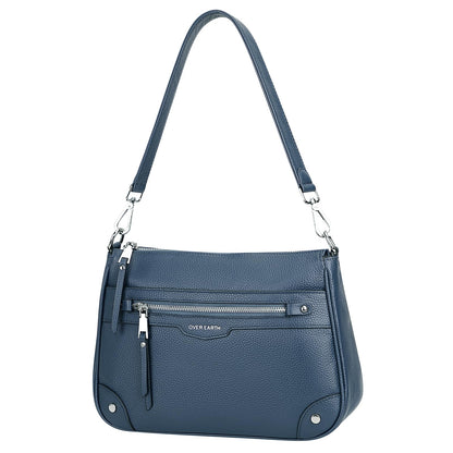 Over Earth Soft Genuine Leather Crossbody Bags for Women Medium Shoulder Purses Hobo Handbags with Multi Pockets