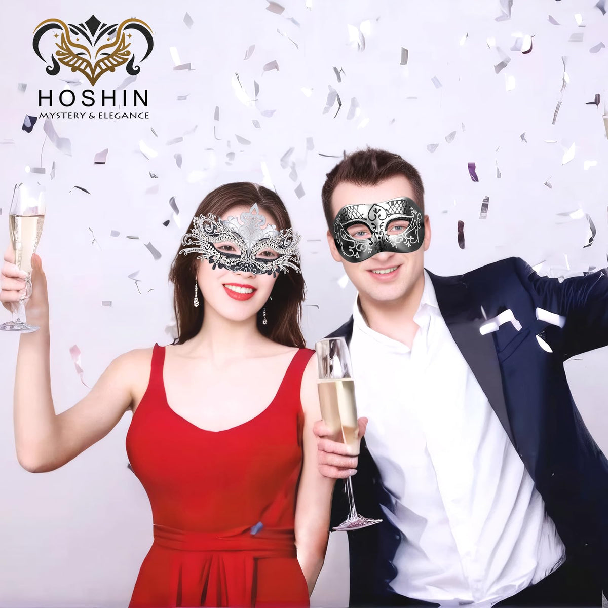 Masquerade Masks - Elegant Mardi Gras Party Masks - Premium Decorative Masks for Women and Men