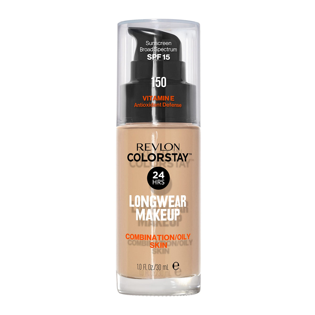Revlon Liquid Foundation, ColorStay Face Makeup for Combination &amp; Oily Skin, SPF 15, Medium-Full Coverage with Matte Finish, 180 Sand Beige, 1 Fl Oz