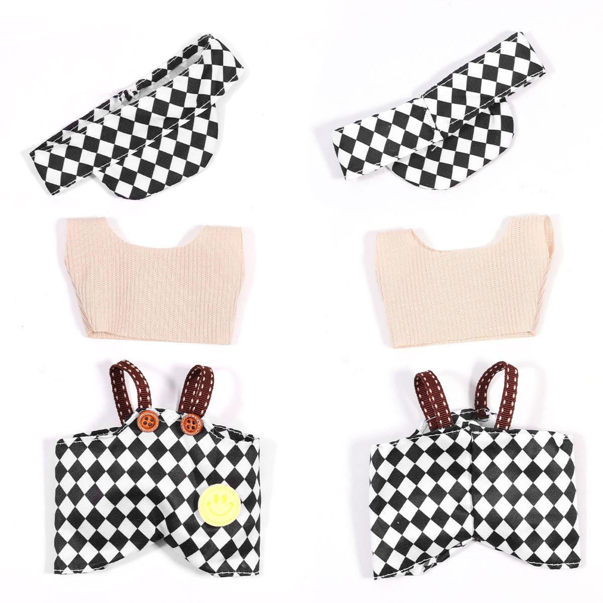 3 Piece Doll Clothes Set for 17cm Dolls - Handmade Crochet Outfit with Hat