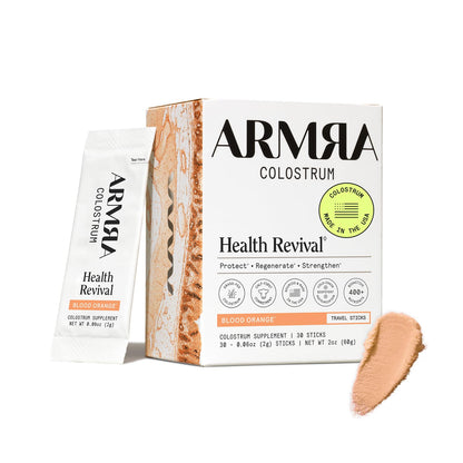 ARMRA Colostrum™ Powder | Blood Orange | Gut Health &amp; Bloating | Skin &amp; Hair | Immunity | Keto, Gluten &amp; Fat-Free | 30 Servings