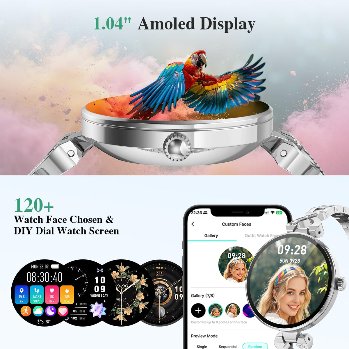 Smart Watches for Women, Answer/Make Call, 1.04&