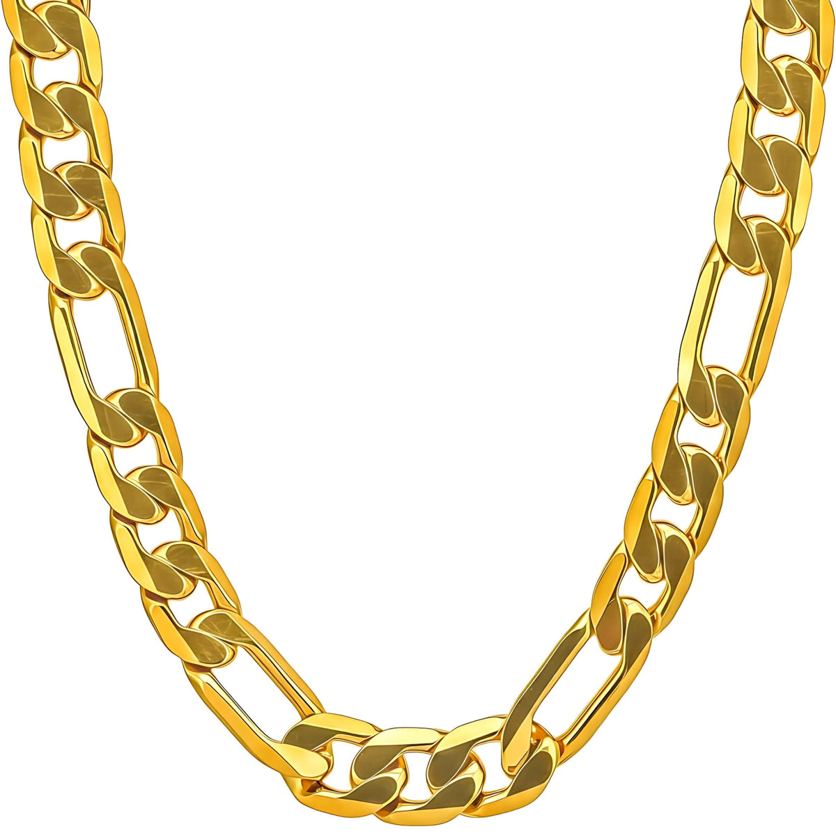 Premium 18K Gold-Plated Figaro Chain Necklace – Stainless Steel | Waterproof &amp; Tarnish Resistant