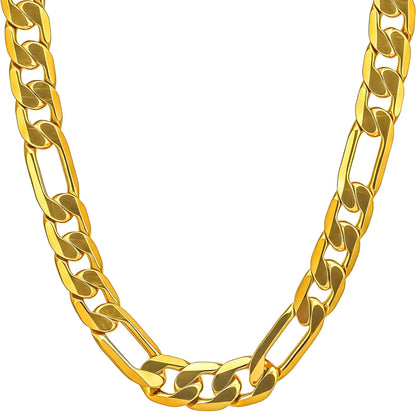 Premium 18K Gold-Plated Figaro Chain Necklace – Stainless Steel | Waterproof &amp; Tarnish Resistant