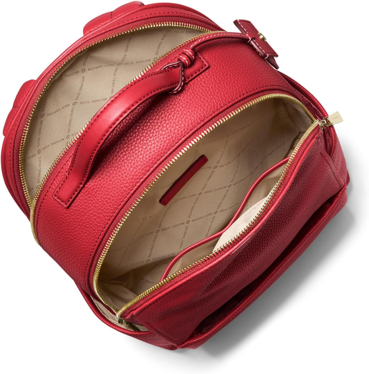 Michael Kors Sable Medium Backpack, Gold-Tone Hardware/Pebble Leather/Crimson