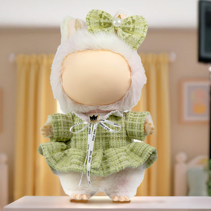 3 Piece Handmade Crochet Outfit for 17cm Dolls - Heart Sweater Hat &amp; Bag Set