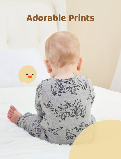 PATPAT Baby Footie Pajamas - Premium Tencel Lyocell &amp; Wool Romper with 2-Way Zipper