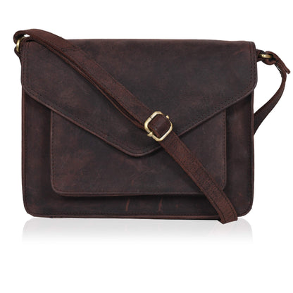 Leather Flapover Crossbody Handbag Purse for Women with Adjustable Strap &amp; Overflap Snap Closure Tote/Bag