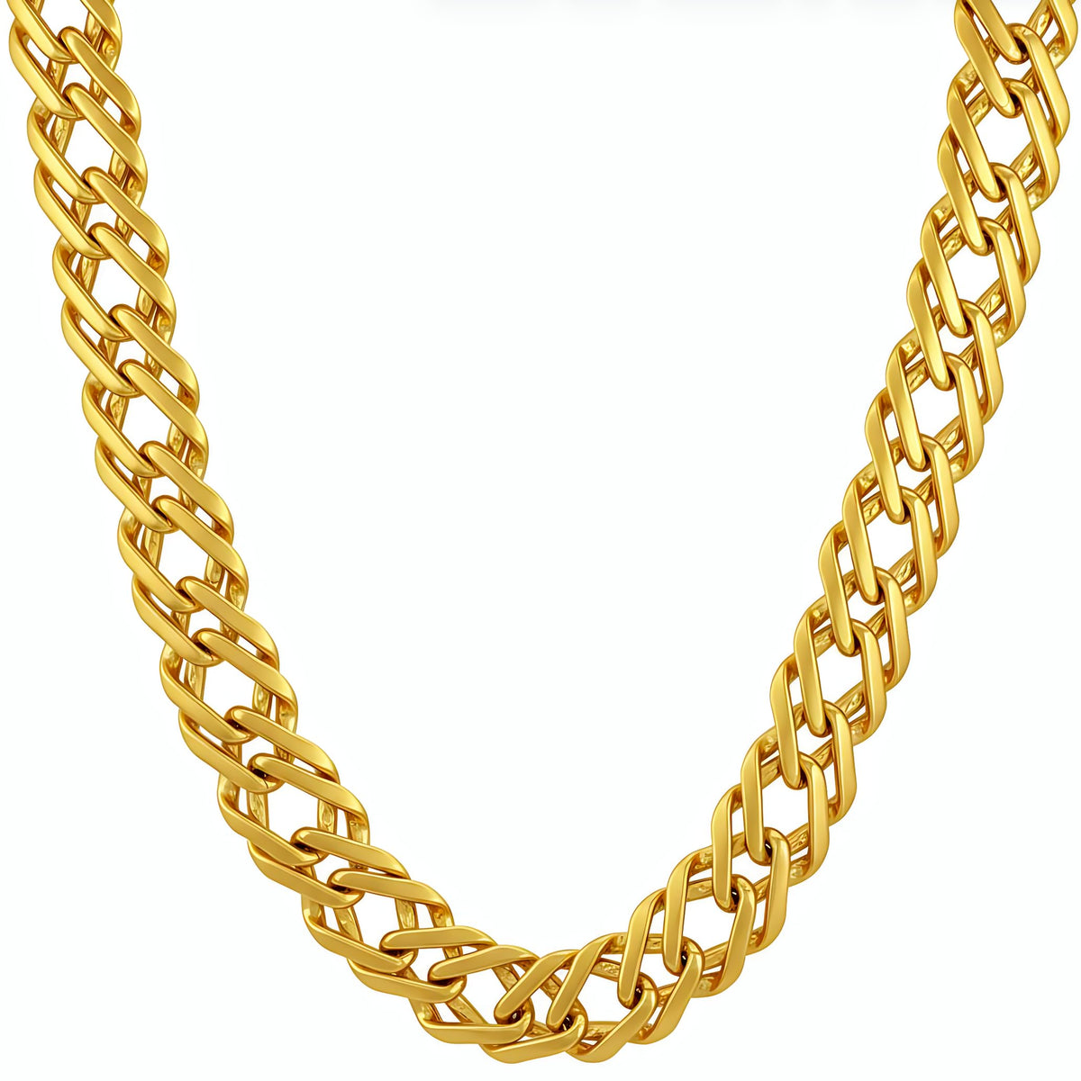 UNCLE LOL Premium Silver Cuban Link Chain Necklace – Tarnish-Resistant Stainless Steel