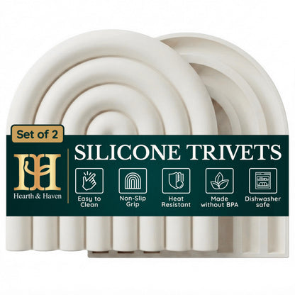 Silicone Trivets for Hot Dishes – Heat-Resistant, Non-Slip Pot Holders for Kitchen &amp; Coasters – Durable Hot Pads for Pots, Pans, Baking Dishes &amp; Kitchen Appliances