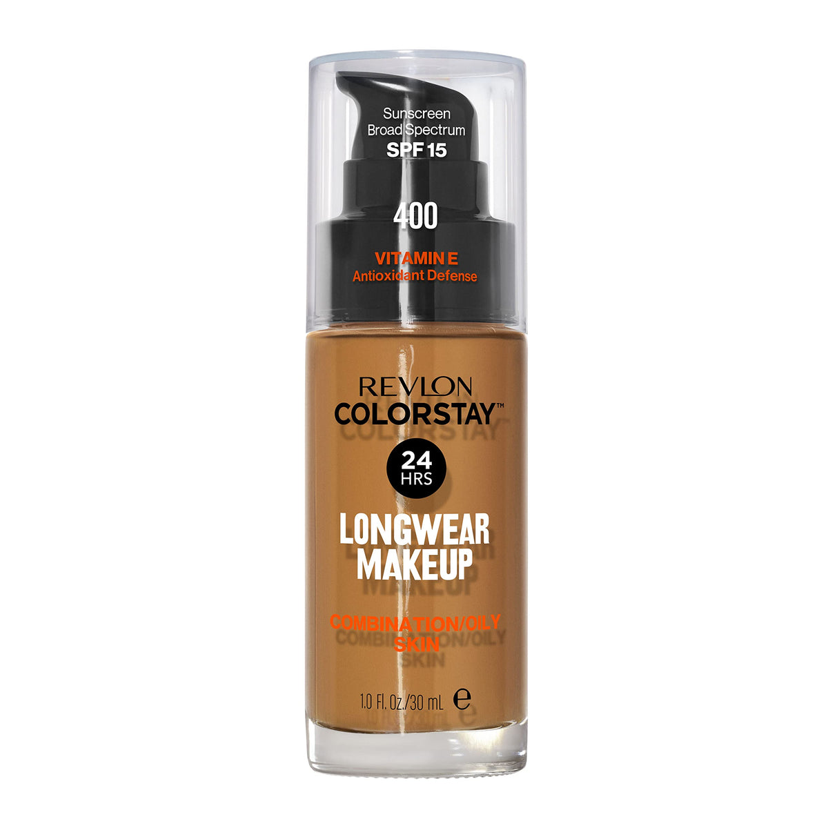 Revlon Liquid Foundation, ColorStay Face Makeup for Combination &amp; Oily Skin, SPF 15, Medium-Full Coverage with Matte Finish, 180 Sand Beige, 1 Fl Oz