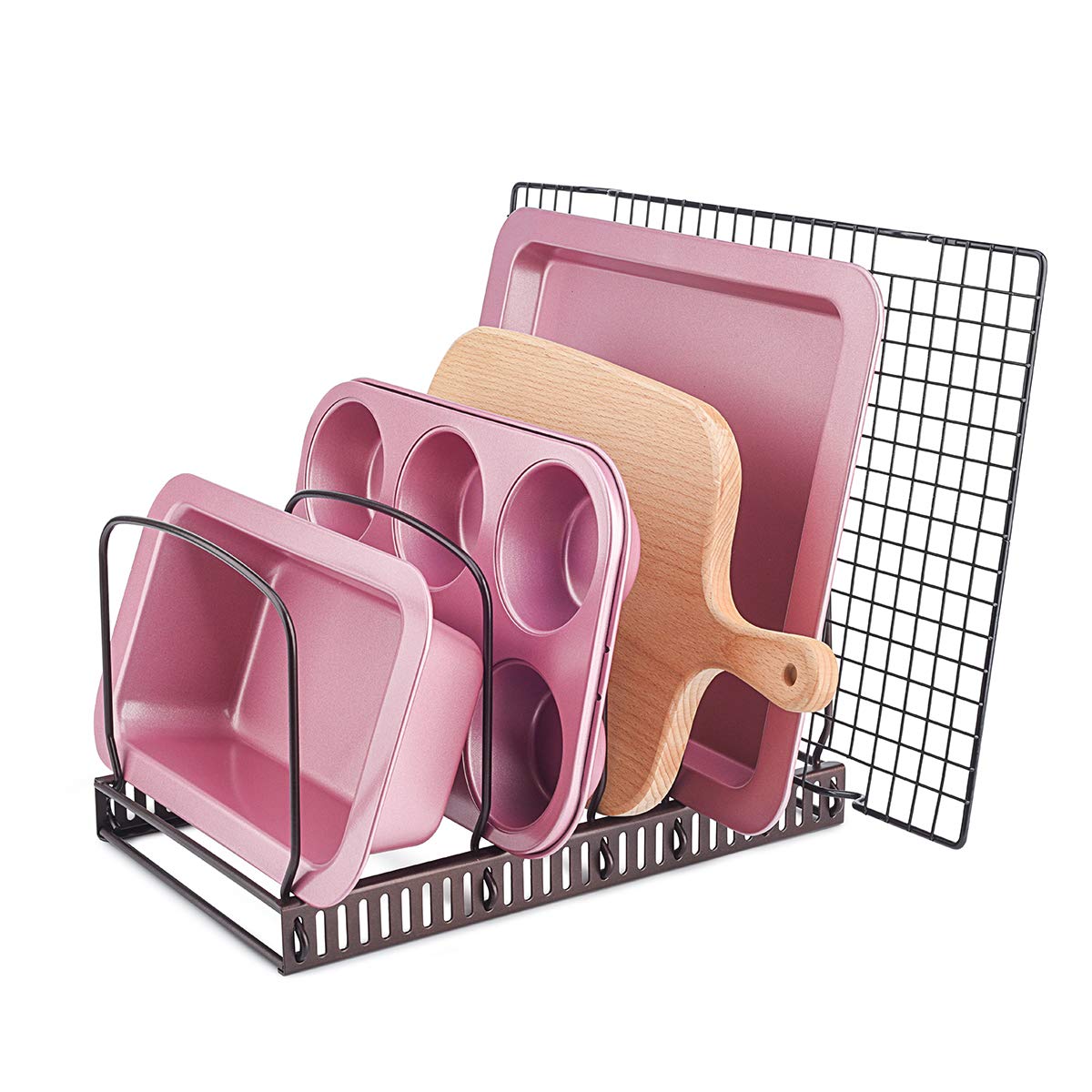 Adjustable Cookware Organizer Rack for Pots, Pans &amp; Lids